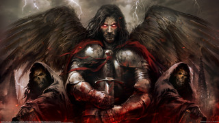 Angel wings armor sword demon - a painting of a man free wallpaper