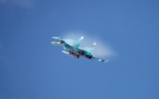 Fighter jet blue sky smoke - gear free wallpaper
