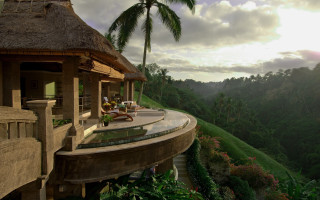 Balcony tropical forest mountain thatched - a view free wallpaper