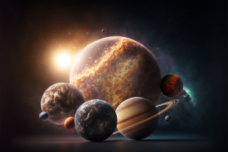 Solar system space art astronaut - planet free wallpaper