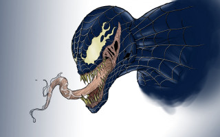 Giant alien cartoon sharp teeth - a large mouth free wallpaper