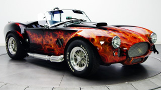 Red black flame hood cobra - ed roth free wallpaper