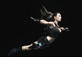 Woman skateboard trick futurism unreal - a skateboard in the air free wallpaper