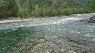 River rocks trees person nature - river free wallpaper