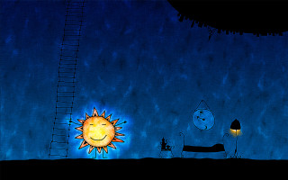 Ladder sun smile bench night - a bright sun free wallpaper