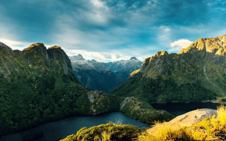 Mountain lake forest sky clouds 9 - douglas robertson bisset free wallpaper