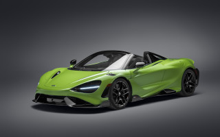 Green sports car black top 2 - a black rim free wallpaper