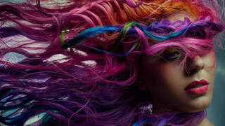 Colorful woman wig blowing vivid - david lachapelle free wallpaper
