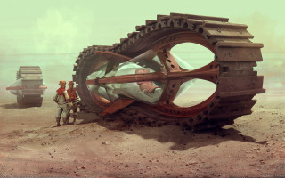 Man giant mechanical desert magnifying - mechanical free wallpaper