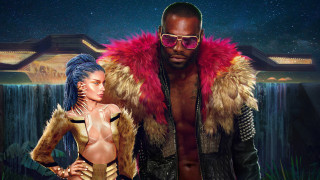Futuristic afrofuturism biopunk cyberpunk planetary - a picture together in front free wallpaper