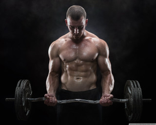 Muscular man barbell smoke black - a barbell free wallpaper