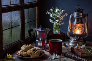 Table food coffee candle stilllife - colin gill free wallpaper