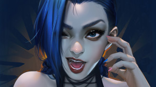 Blue haired woman cellphone creepy - blue hair free wallpaper