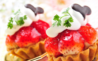 Desserts plate fork strawberries rococo - free christmas wallpaper