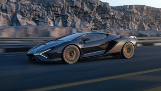 Black sports car mountain road - a road next free wallpaper