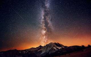 Night mountain star filled sky 2 - a night sky free wallpaper