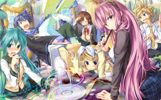 Anime girls cake table man 2 - a cake free wallpaper