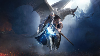 Man sword dragon cave glowing - aleksi briclot free wallpaper