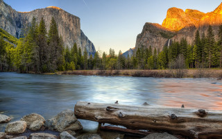 River log mountains trees rocks 2 - in the middle of it free wallpaper