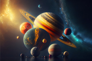 Planets sun reflection space art - planet free wallpaper
