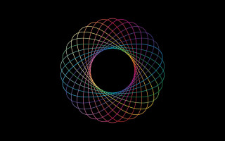 Colorful circle black background rainbow - bauhau free wallpaper
