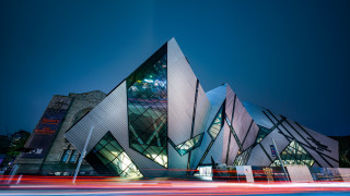 Triangular building night cityscape tokyo - cubist free wallpaper