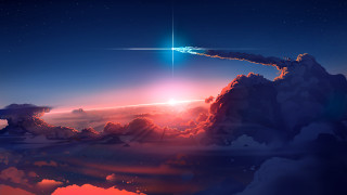 Star shining clouds mountain night - the sky above a mountain range free wallpaper