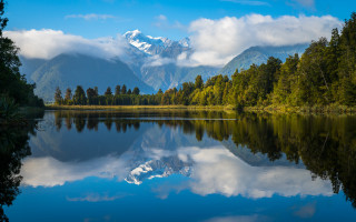 Lake mountains trees sky clouds 15 - mountain and trees free wallpaper for desktop