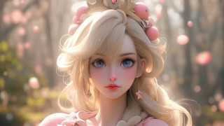 Blonde girl pink dress flower - a blonde free wallpaper
