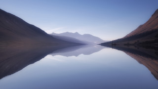 Lake mountains blue sky clouds 14 - colin gill free wallpaper