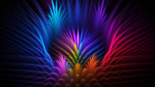 Colorful abstract mystical fireworks sunflower - mystical free wallpaper