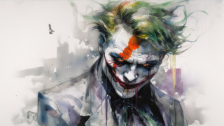Joker red nose green hair - his shirt free wallpaper