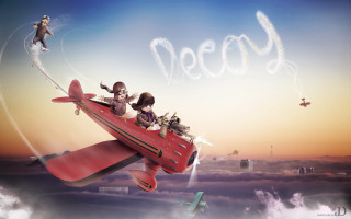 Red plane people sky dear - dear free wallpaper