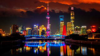 City skyline bridge river night 105 - sky free wallpaper