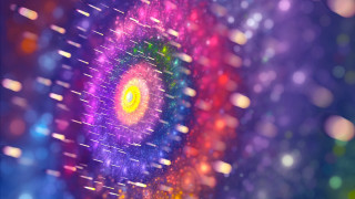 Colorful spiral background blurry city - free 3d render wallpaper