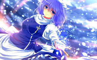 Anime girl purple hair snow - purple hair free wallpaper for desktop