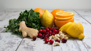 Fruits vegetables orange cranberries ginger - a table together free wallpaper