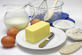 Food ingredients table precisionism studio - egg free wallpaper