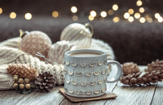Coffee pinecones knitted scarf night - scarf free wallpaper