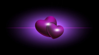 Purple hearts neoromantic love digital - a purple light free wallpaper