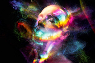 Colorful face holography planet energy - an airbrush painting free wallpaper for desktop