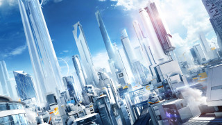 Futuristic city skyscrapers train urban - futurism free wallpaper