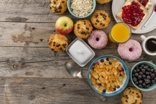 Food table bowls fruit coffee - free other wallpaper