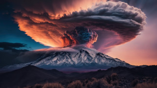 Large cloud mountain sunset pink 2 - sunset free wallpaper