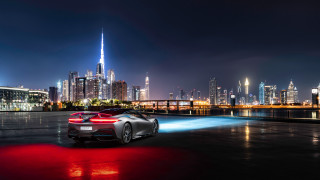Cityscape night car hologram lights - the tail free wallpaper