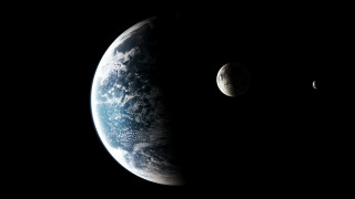 Earth moon space station night - space free wallpaper