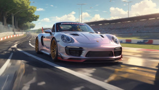 White porsche sports car race - a white porsche sports car free wallpaper