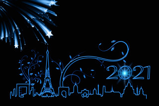 Fireworks city skyline blue digital - a fireworks display free wallpaper