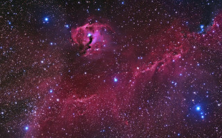 Starry sky red blue cluster - large star cluster in the sky free wallpaper