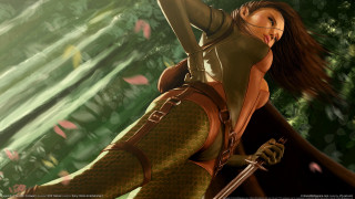 Fantasy woman sword forest magic - cedric peyravernay free wallpaper